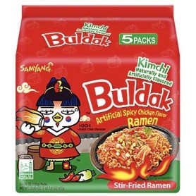 Buldak Kimchi Spaghetti istantanei Piccante Coreano 5porzionix135g