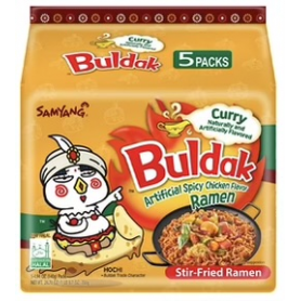 Buldak Curry Spaghetti istantanei Piccante Coreano 1porzione / 140g