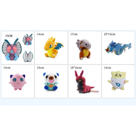 Peluche Pokémon da 15cm con Charmander, Scolipede, Butterfree, Gyarados, Cubone , Togepi, Oshawott, Jiggly