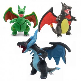 Peluche Pokémon 25cm  con Mega Charizard X, shiny Charizard, Rayquaza Charizard