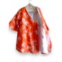 Hanfu con pattern a rose su sfondo arancione 3-7 anni