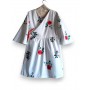 Hanfu con pattern a fiori su fondo bianco 3-7 anni