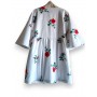 Hanfu con pattern a fiori su fondo bianco 3-7 anni