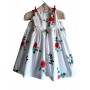 Vestito con pattern a fiori su fondo bianco 2-3 anni