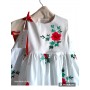 Vestito con pattern a fiori su fondo bianco 2-3 anni