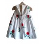 Vestito con pattern a fiori su fondo bianco 2-3 anni