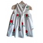 Vestito con pattern a fiori su fondo bianco 2-3 anni