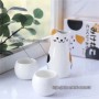 Set da Sake o Tè Giapponese con Gatto Maneki Neko - Ceramica bianca