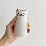 Set da Sake o Tè Giapponese con Gatto Maneki Neko - Ceramica bianca