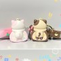 Portachiavi Cake Roll con Gatto molto Kawaii colore Rosa e Cioccolato