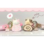 Portachiavi Cake Roll con Gatto molto Kawaii colore Rosa e Cioccolato