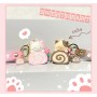 Portachiavi Cake Roll con Gatto molto Kawaii colore Rosa e Cioccolato