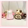 Portachiavi Cake Roll con Gatto molto Kawaii colore Rosa e Cioccolato