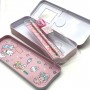 Astuccio Rettangolare Rigido Semplice per bambini con area trasparente e personaggi Hello Kitty