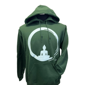 Felpa Buddha Forest Green stampa chiara - Unisex