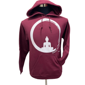 Felpa Buddha Maroon stampa chiara - Unisex