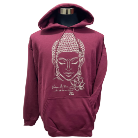 Felpa Buddha Lotus Maroon stampa chiara - Unisex