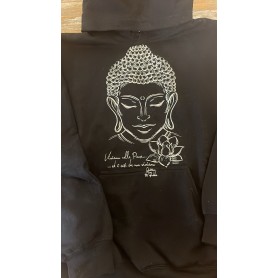 Felpa Buddha Lotus Nero stampa chiara - Unisex