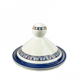 Tajine marocchino cm25 bianco e blu