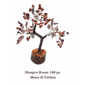 GEM TREE DIASPRO ROSSO & CHARM MANO DI FATIMA - Forza e Protezione - 160 pz