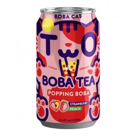 BOBA CAT Boba Tea gusto Fragola e Pesca 320ml