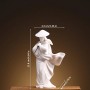 Set Statue Guerriero Cinese Wuxia  o Samurai - in stile moderno minimal - bianche in varie pose