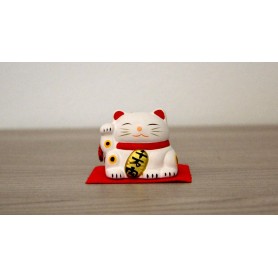 Maneki neko bianco campanello