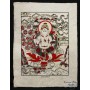 Poster piccolo Natural Ganesh seduto rosso/oro/nero