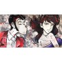 Quadro Juta Bacio Classico Lupin e Fujiko - realizzato a mano