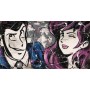 Quadro Juta Fujiko e Lupin Blu e Fucsia  - realizzato a mano