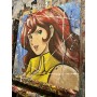 Quadro Juta Fujiko Mine Primo Piano Quadrato -realizzato a mano