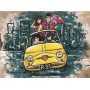 Quadro Juta Lupin 500 Diamante Sfondo Città-realizzato a mano